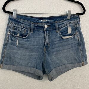 Old Navy- high rise Boyfriend distressed shorts- rolled cuff- Size 6